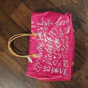 Victoria's Secrets with love pink bag floral lined tote new with tags